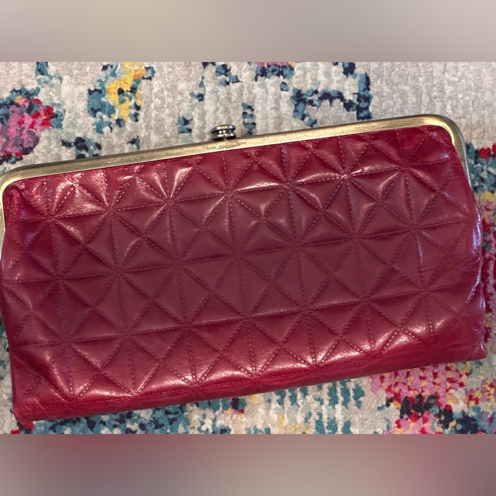 HOBO International Red Leather Quilted Wallet Clutch - Picture 2 of 12